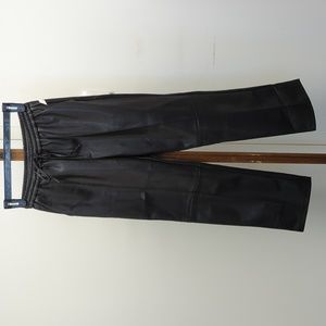 NWT Sen Black Faux Leather Straight Leg Elastic High Waist Pants Size Small